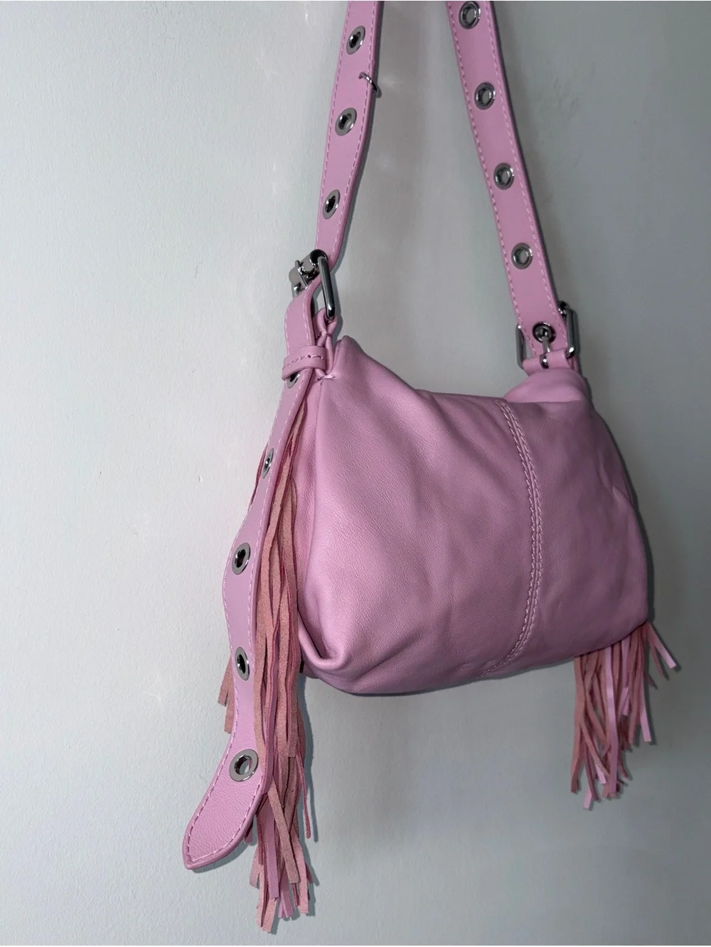 Maje Miss M Mini Pink Leather Bag - Picture 4 of 9